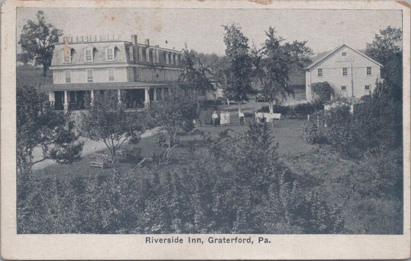 Postcard Riverside Inn Graterford PA 1930