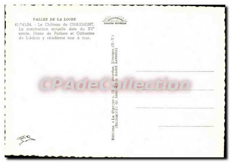 Modern Postcard Chateau de Chaumont The Construction Current Date eighteenth