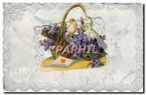 Old Postcard Fancy Embroidery Flowers Colombes