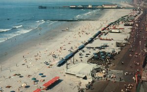 Vintage Postcard View of Boardwalk Beach Sea Ocean Atlantic City New Jersey NJ