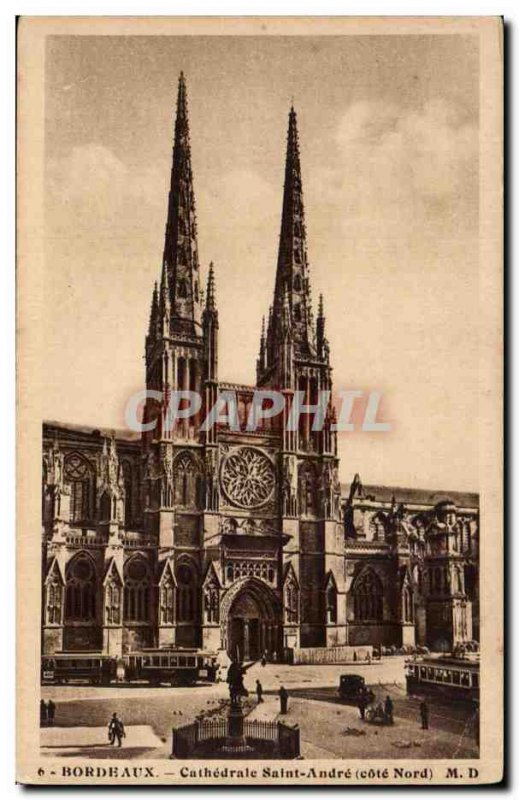 Postcard Old Bordeaux Cathedrale sT Andre