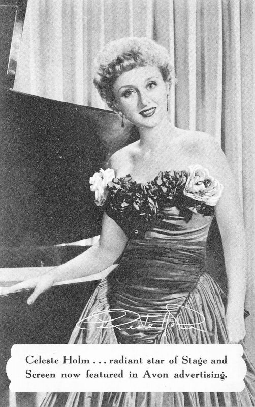 Celeste Holm Star of Stage & Screen Featured In Avon Advertising Postcard