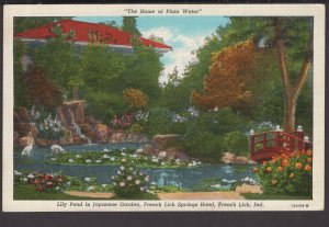 Indiana French Lick Springs Hotel, Home of Pluto Water, Lily Pond Garden - Linen