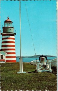 West Quoddy Head Light Lubec Maine ME WOB Note 5c Postcard UNP Vintage PM 