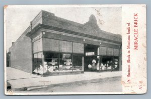 MIRACLE BRICK ADVERTISING MONTANA ANTIQUE POSTCARD