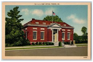 c1940 US Post Office Exterior Building Toccoa Georgia Vintage Antique Postcard