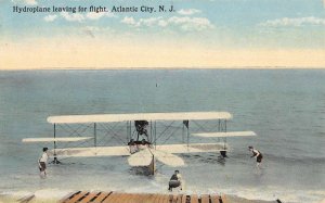 Atlantic City New Jersey Hydroplane Airplane Antique Postcard KK2009