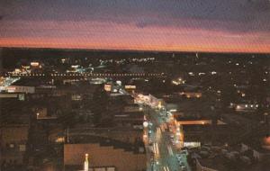 Mississippi Jackson Downtown At Night Looking West Down Amite Street