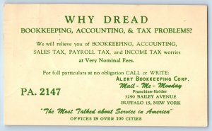 Alert Bookkeeping Corp Accounting Service Buffalo NY Advertising Postal Card
