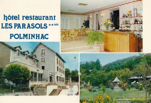 Los Parasols Polminhac Hotel Restaurant France 1970s  Postcard