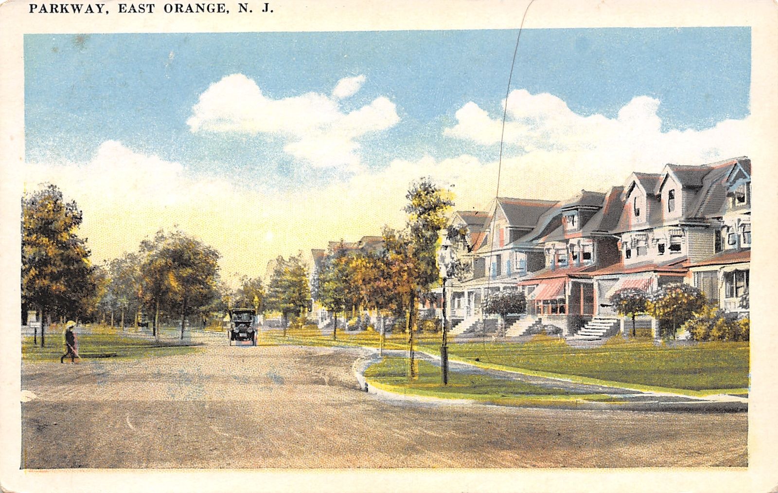 East Orange New JerseyParkway 3 Story HomesDormer WindowsVintage Car