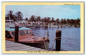 1948 Municipal Yacht Basin Fort Meyers Florida FL Posted Vintage Postcard