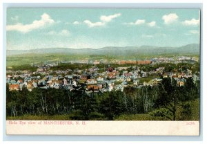 c1905s Bird's Eye View of Manchester New Hampshire NH Antique Unposted Postcard 