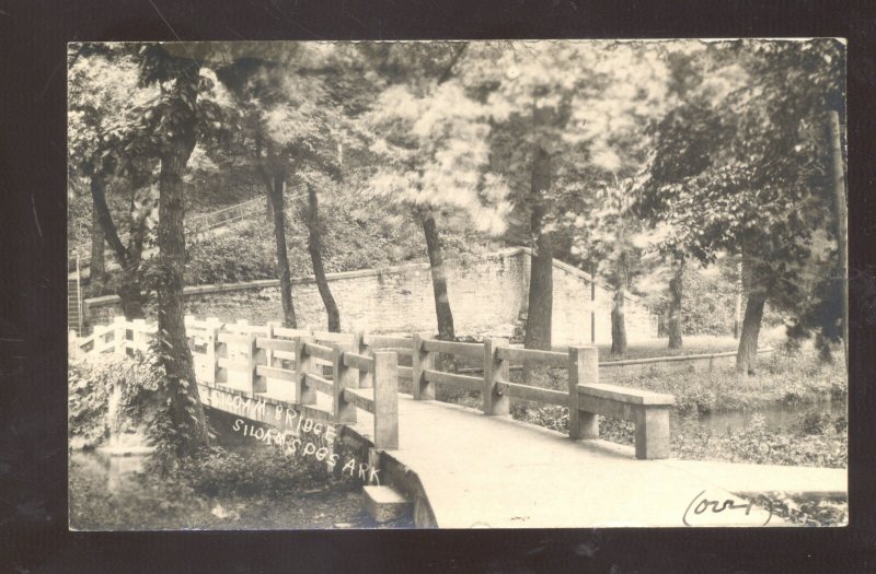 RPPC SILOAM SPRINGS ARKANSAS SILOAM BRIDGE VINTAGE REAL PHOTO POSTCARD