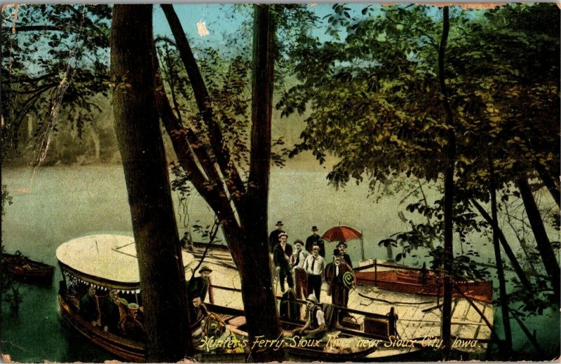 Hunter's Ferry, Sioux River Near Sioux City IA c1911 Vintage Postcard C26