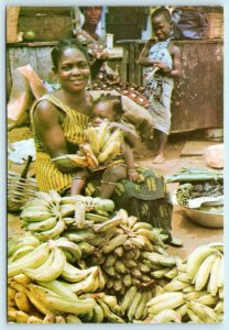 GHANA, West Africa ~  MARKET SCENE Plenty for Hungry Stomach  4x6 Postcard