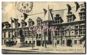 Old Postcard Grenoble Courthouse and Statue of Bayard