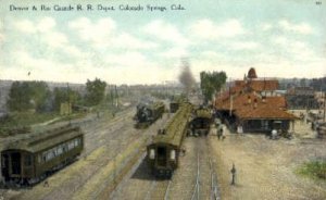 Denver and Rio Grande R.R. Depot, Colorado Springs, CO, USA Railroad Train De...