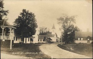 Newfield Maine ME Main Street Eastern Illus Real Photo Vintage Postcard