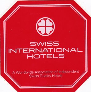 Switzerland Swiis International Hotels Vintage Luggage Label sk2982