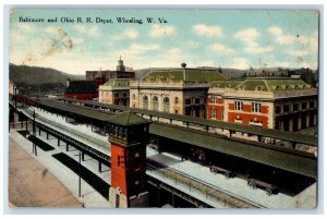 Baltimore And Ohio R.R. Train Depot Station Wheeling West Virginia WV Postcard