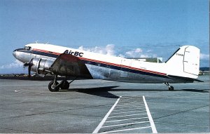 Air BC Douglas DC-3C Airplane Photochrome Postcard Vancouver