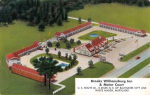 White Marsh Maryland Brooks Williamsburg Inn Vintage Postcard K59836 