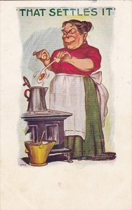 Humour Old Woman And Stove That Settles It 1907 Tammen