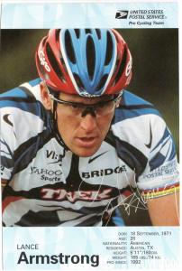 USPS Pro Cycling Card - Lance Armstrong - Texas Cancel 