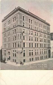 c1910 Printed Postcard New England Building Kansas City MO Unposted