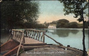 Antique Postcard Epping Forest Essex CONNAUGHT WATERS RUSTIC BRIDGE