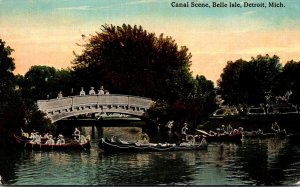 Michigan Detroit Belle Isle Canal Scene 1914 Curteich