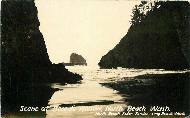 Beard's Hollow North Beach Washington C-1940s RPPC Photo Postcard 3537