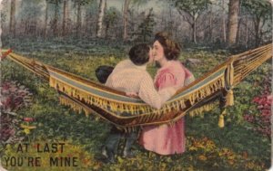 Romantic Couple In Hammock At Last You're Mine 1913