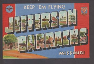 Jefferson Barracks MISSOURI c1944 WW2 Large Letter Linen U.S. AIR CORPS Curteich