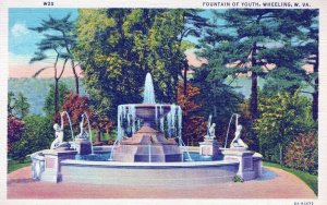 VINTAGE POSTCARD FOUNTAIN OF YOUTH AT WHEELING WEST VIRGINIA c. 1940