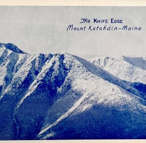 Mount Katahdin Maine Postcard The Knife Edge Baxter State Park 1940s-50s PCBG1B