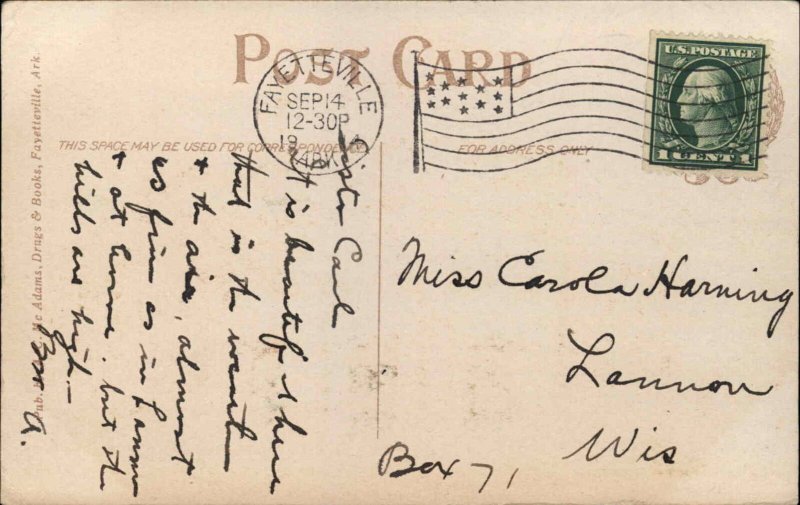 Antique Postcard FAYETTEVILLE ARKANSAS AR First Baptist Church