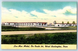 Burlington Iowa Postcard Lin-Mar Motel Exterior Building c1940 Vintage Antique