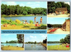 Saxony Germany Postcard Moritzburg Pond Area Recreation Center c1950's