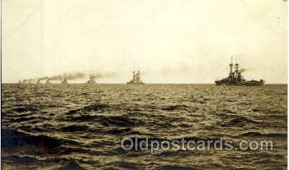 USS Oklahoma Military Ship writing on back light corner wear close to grade 2...