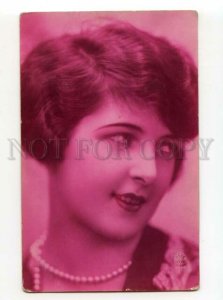 488098 FASHION Beauty Lady Pearl Vintage RED PHOTO postcard NOYER #1426