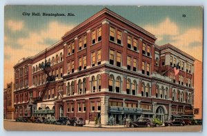1940 Birmingham Alabama AL Vintage Postcard Busy City Hall Municipal Building