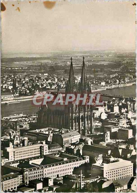 Postcard Modern Koln am Rhein Luftbildaufnahme