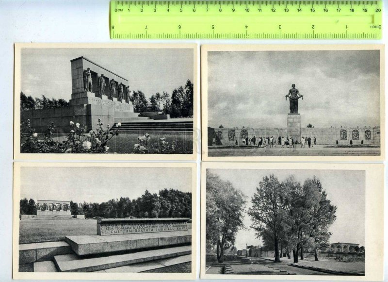 260521 Leningrad Piskarevskoe Serafimovskoe memorial cemeteries set 15 pcs 1968