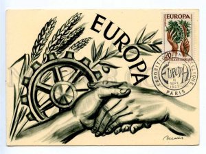 420046 FRANCE 1957 year EUROPA CEPT Council of Europe Decaris maximum card