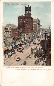 US San Francisco California Market St Old Chronicle Building postcard B994
