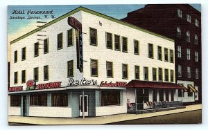 SARATOGA SPRINGS, NY ~ PETE'S LOBSTER HOUSE Hotel Paramount 1955 Linen Postcard