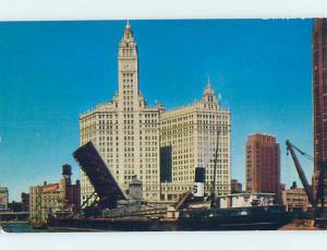 Unused Pre-1980 DRAWBRIDGE OPEN BY WRIGLEY BUILDING Chicago Illinois IL hn8042