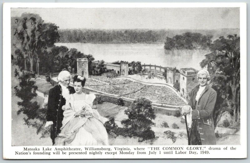 Matoaka Lake Amphitheatre, Williamsburg, Virginia Postcard United